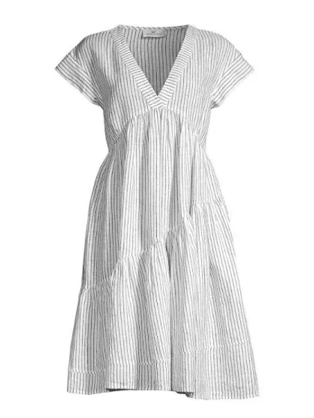 Vineyard Vines Jet Stripe Tiered Linen Dress